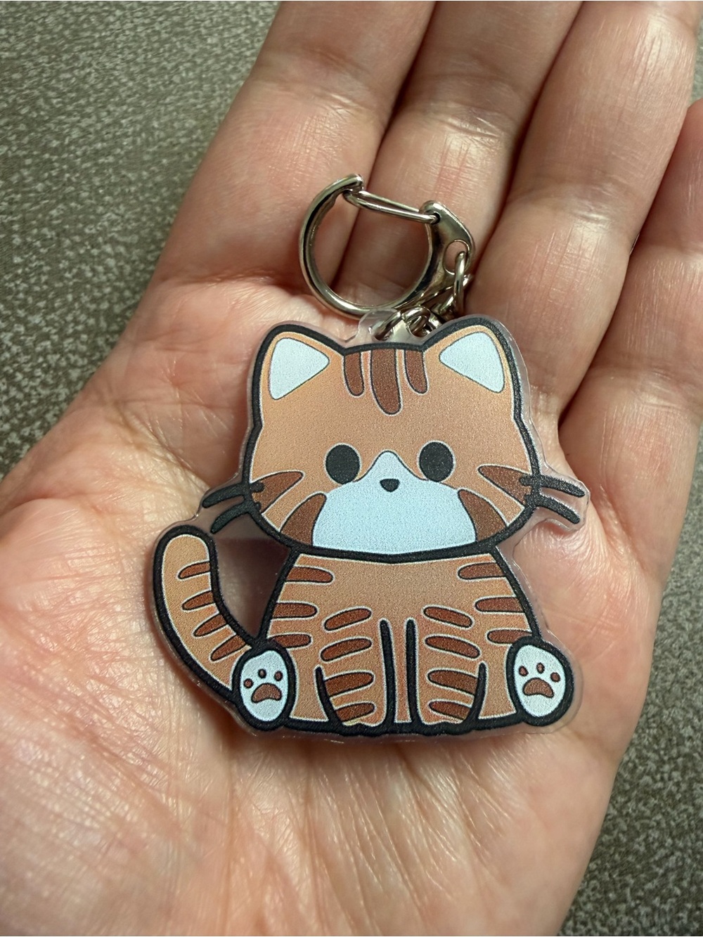 🐱 Orange Tabby Cat Acrylic Keychain